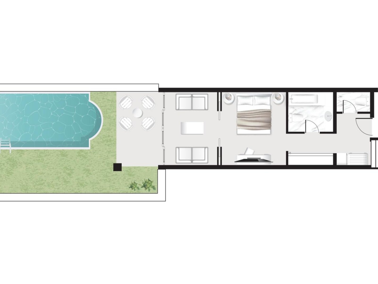 Wohnbeispiel JUNIOR SUITE SEA FRONT PRIVATE POOL