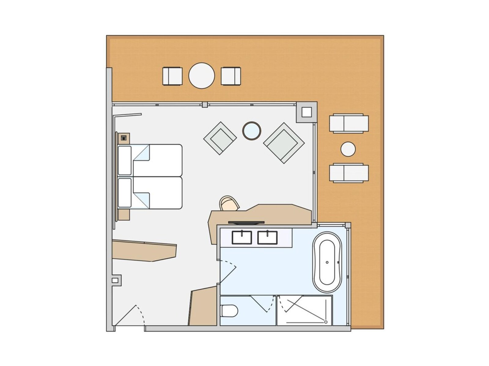 Wohnbeispiel Junior Suite Superior Torre Sea View