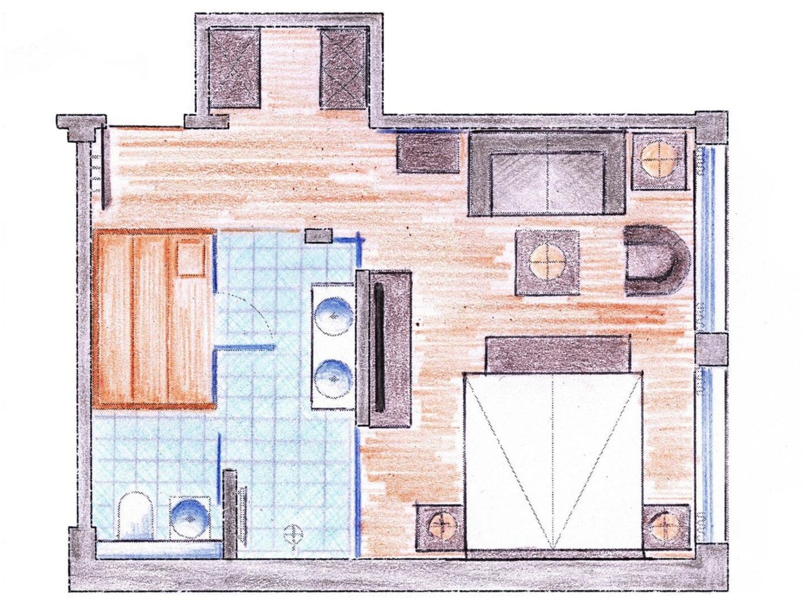 Wohnbeispiel Wellness Doppelzimmer („AI-generated“)