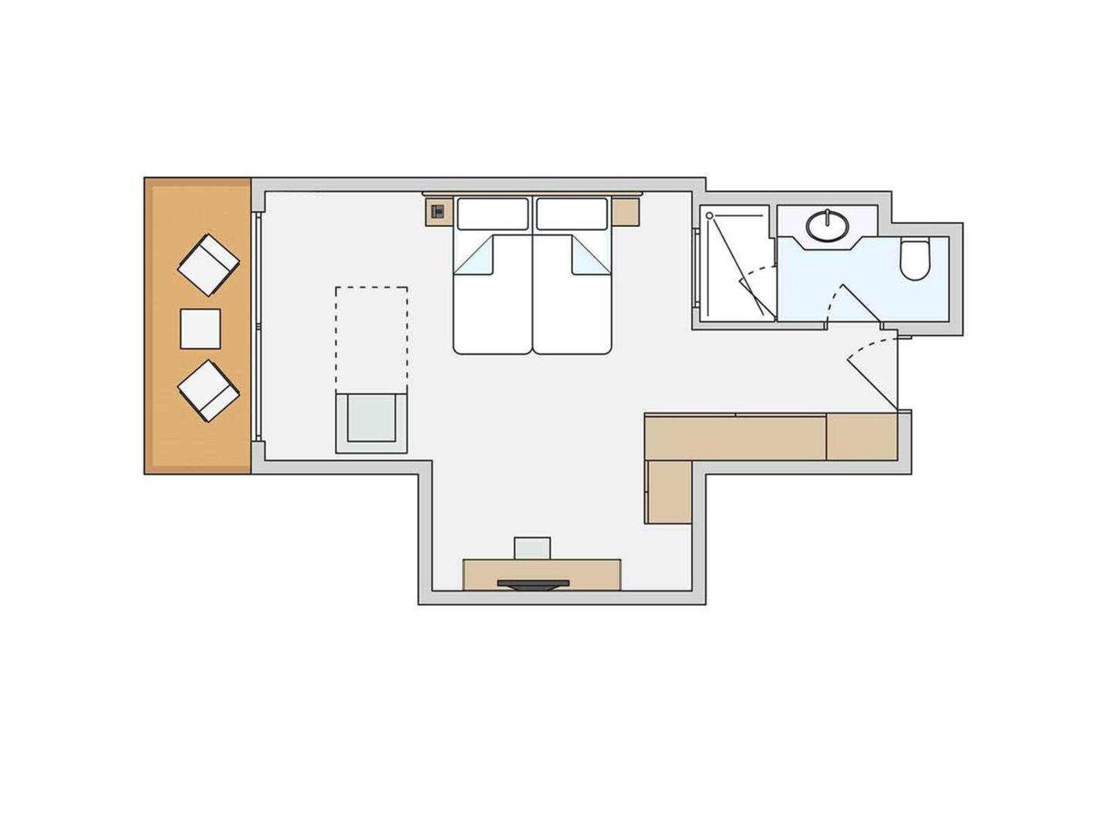 Wohnbeispiel Single with Child Double Room Comfort Sea Side Balcony („AI-generated“)