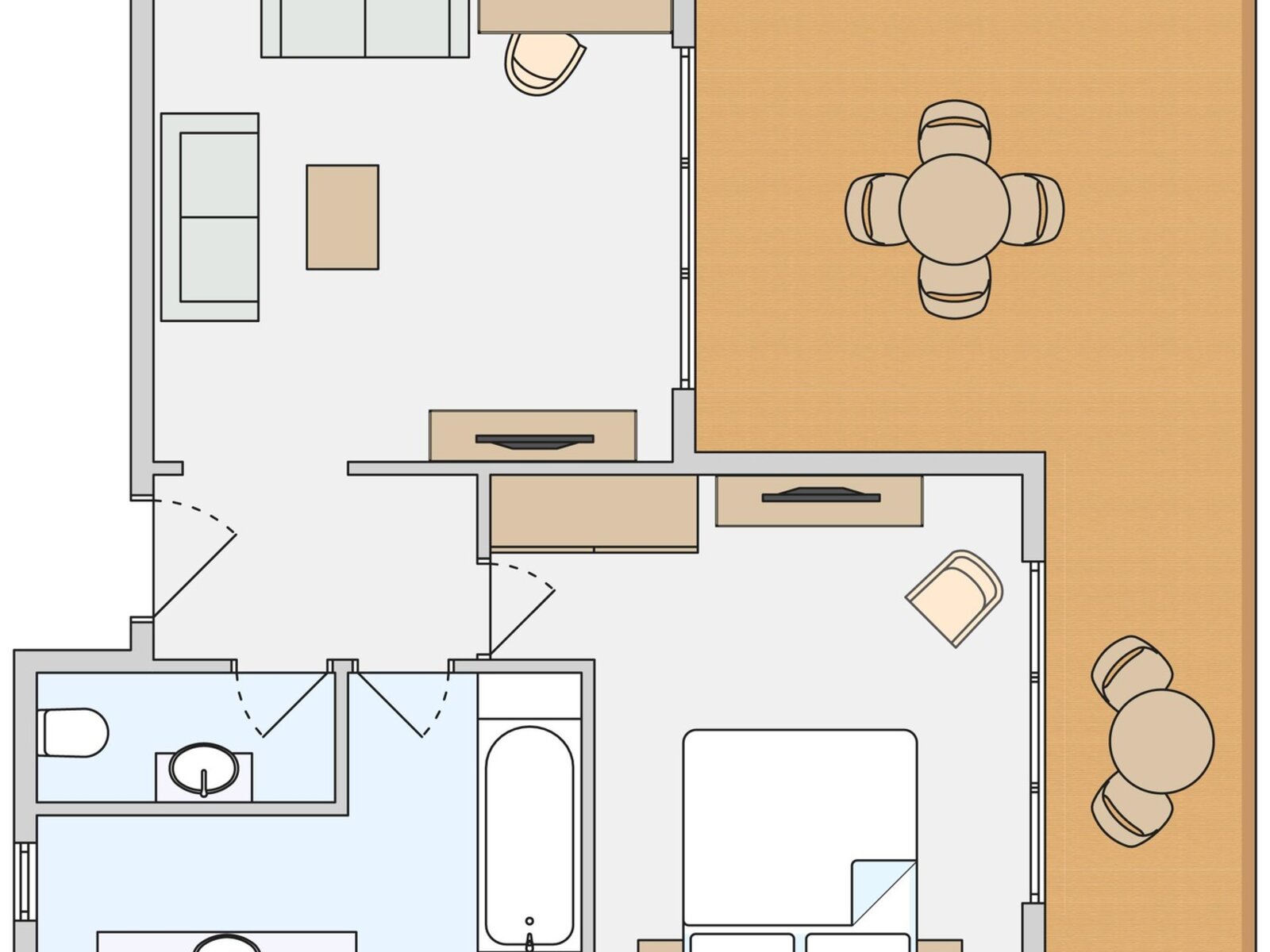Wohnbeispiel Family Suite („AI-generated“)