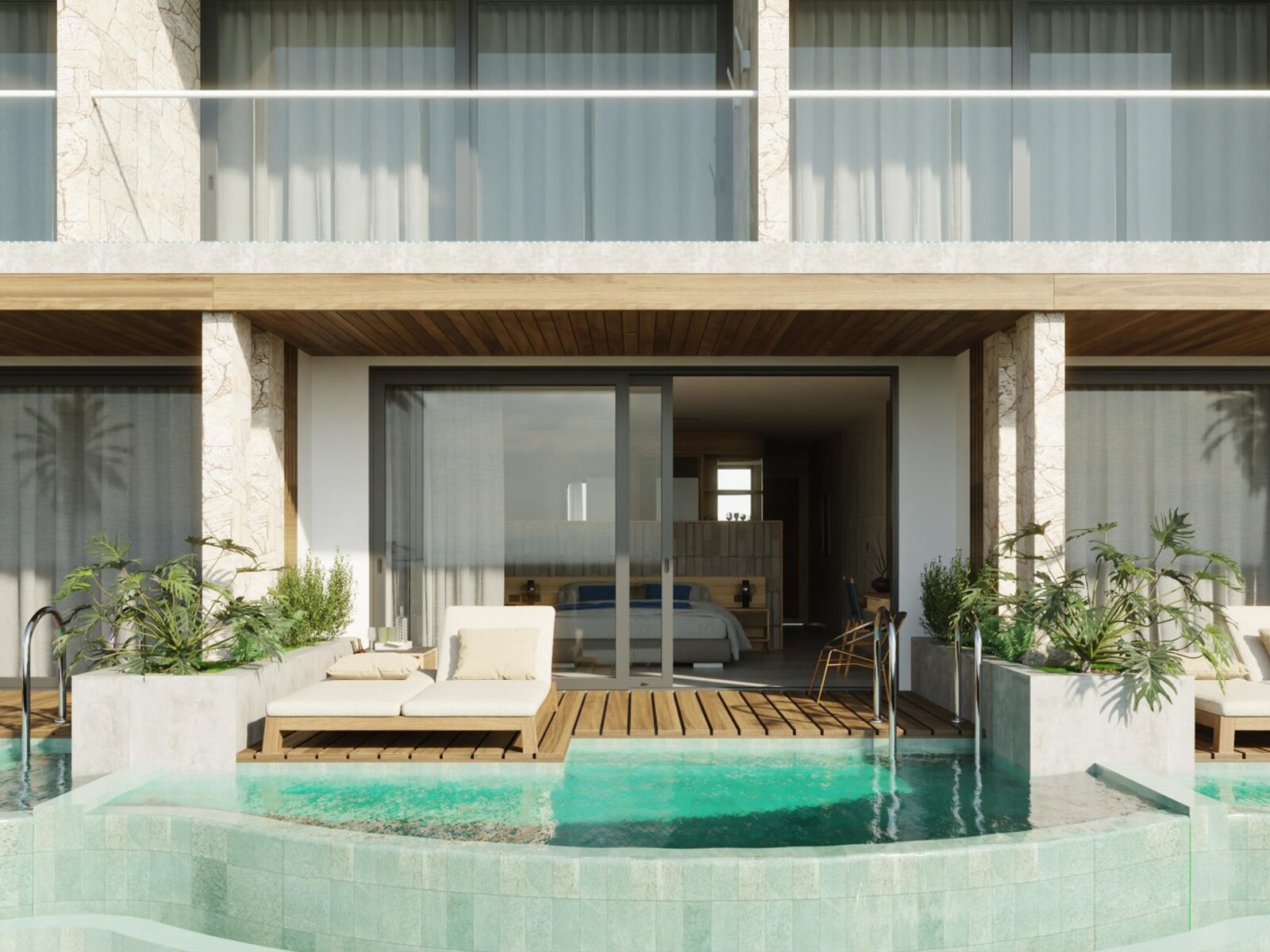Wohnbeispiel Ocean Front Suite Swim Up („AI-generated“)