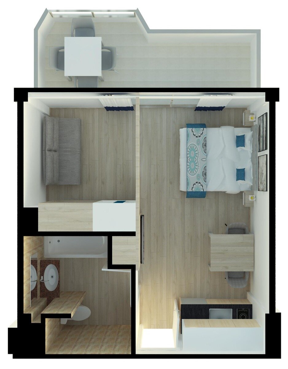 Wohnbeispiel 1 Bedroom apartment Limited Sea View