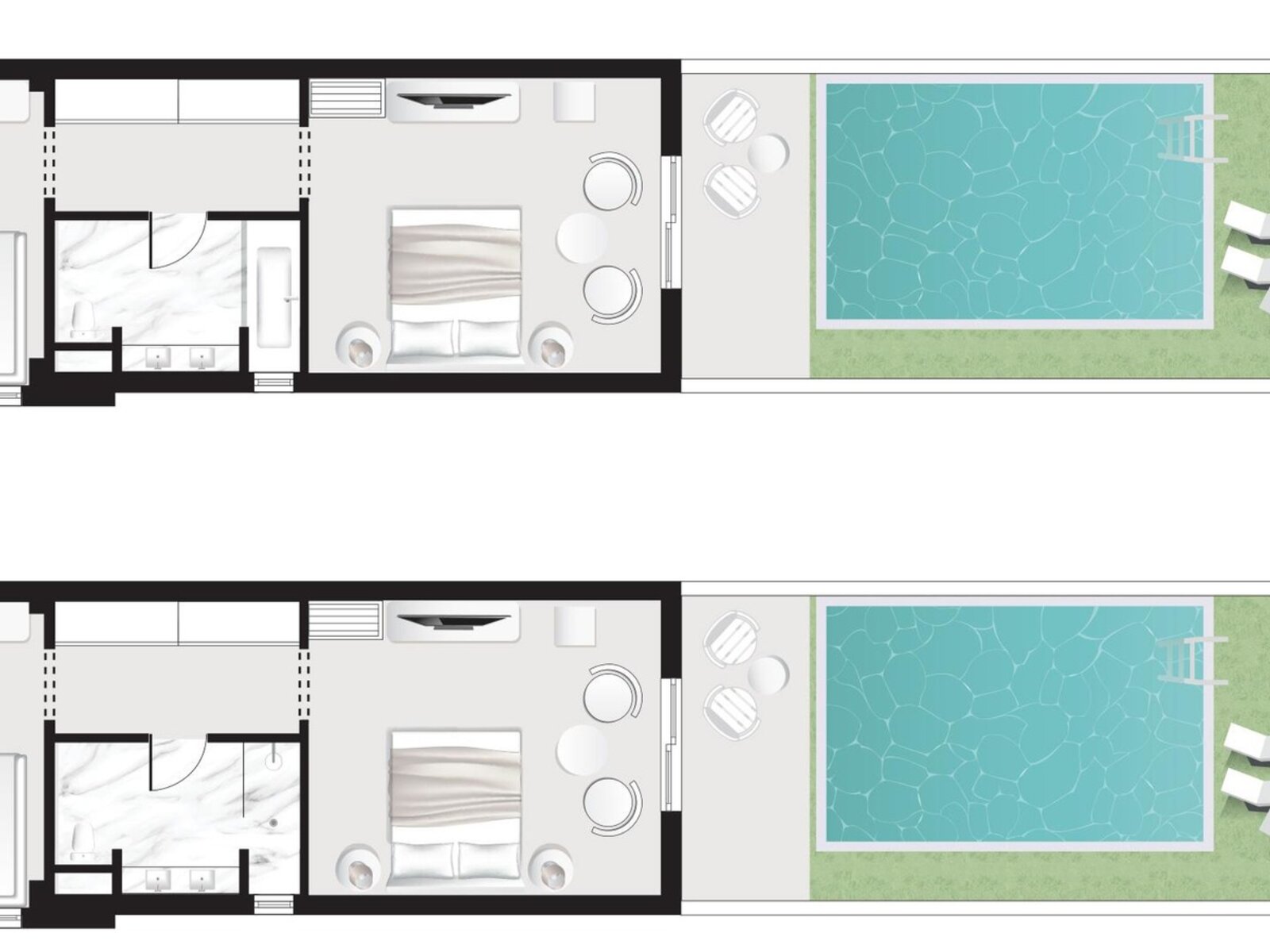 Wohnbeispiel Famous Family Bungalow Sea View private pool