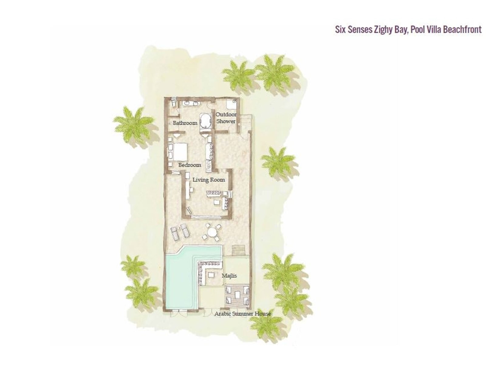 Wohnbeispiel Pool Villa Beachfront