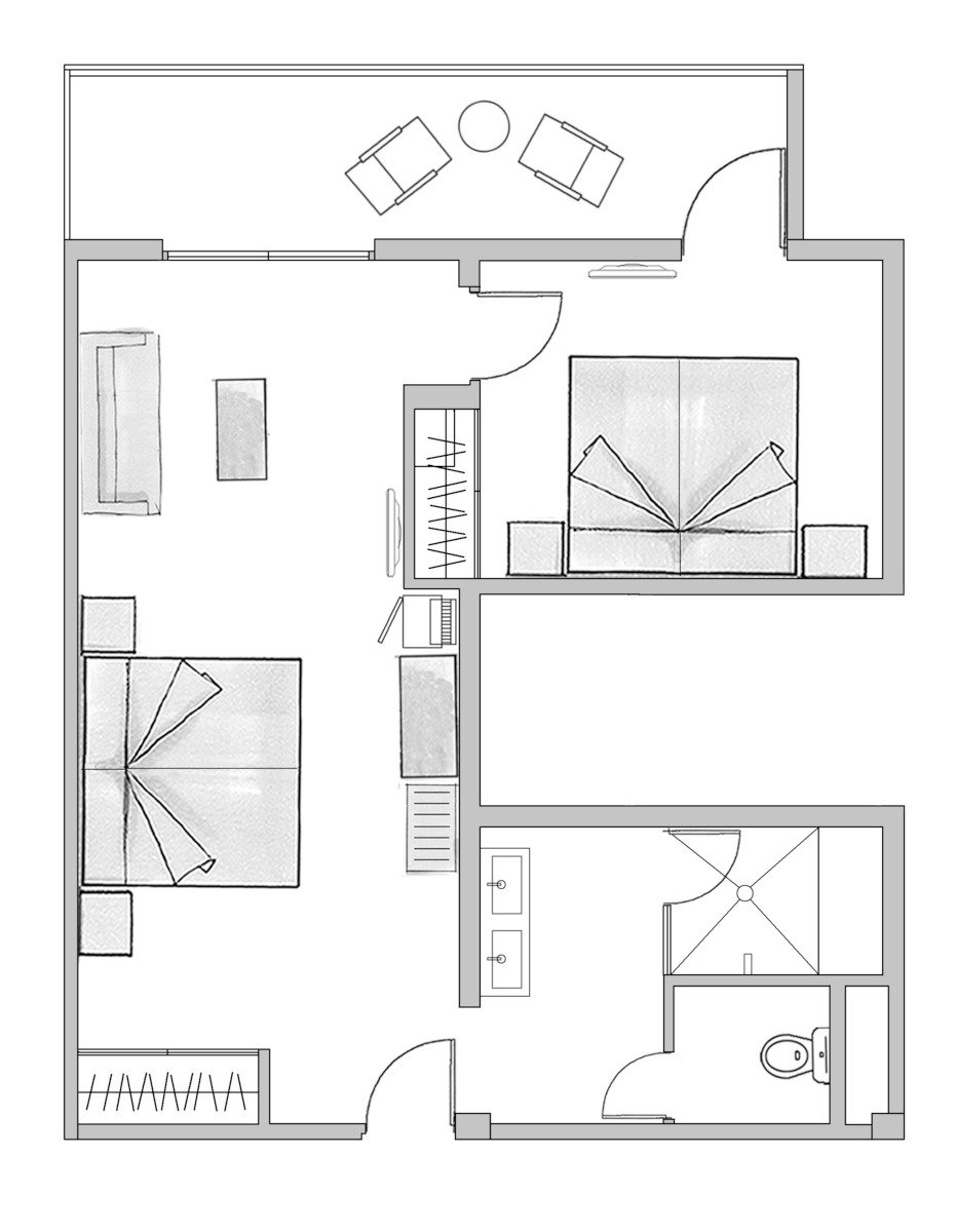 Wohnbeispiel Family Room (2 Bedrooms)