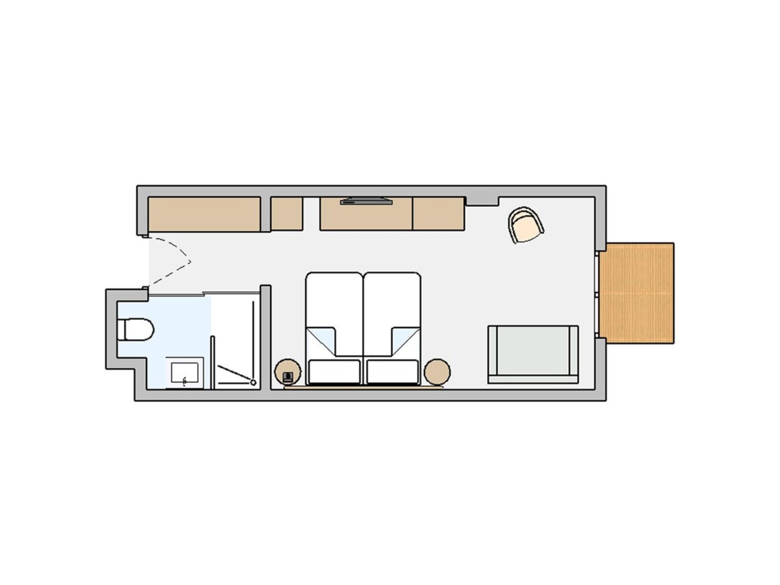 Wohnbeispiel Double Room Mainbuilding Type 2 Side Sea View