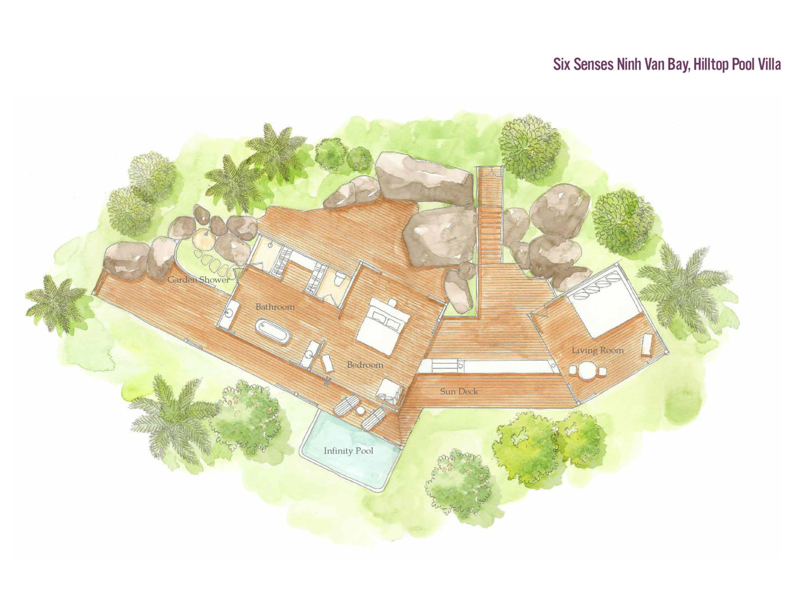 Wohnbeispiel Hill Top Pool Villa („AI-generated“)