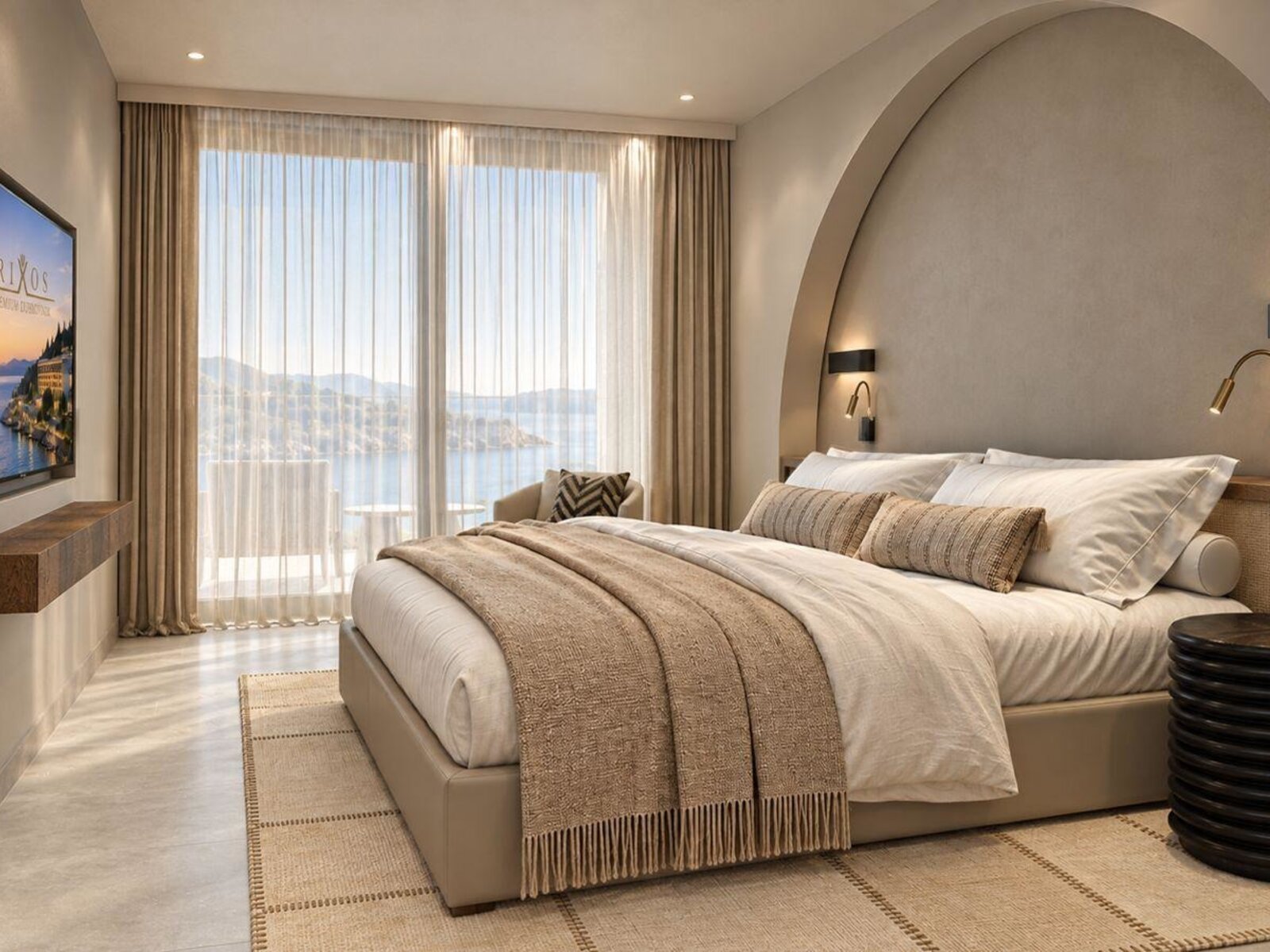 Wohnbeispiel One Bedroom Suite Sea View („AI-generated“)