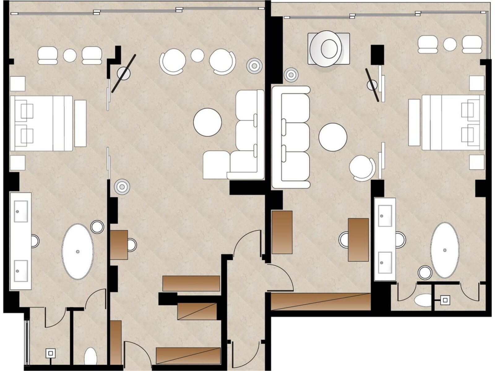 Wohnbeispiel Amirandes 2-Bedroom White Suite