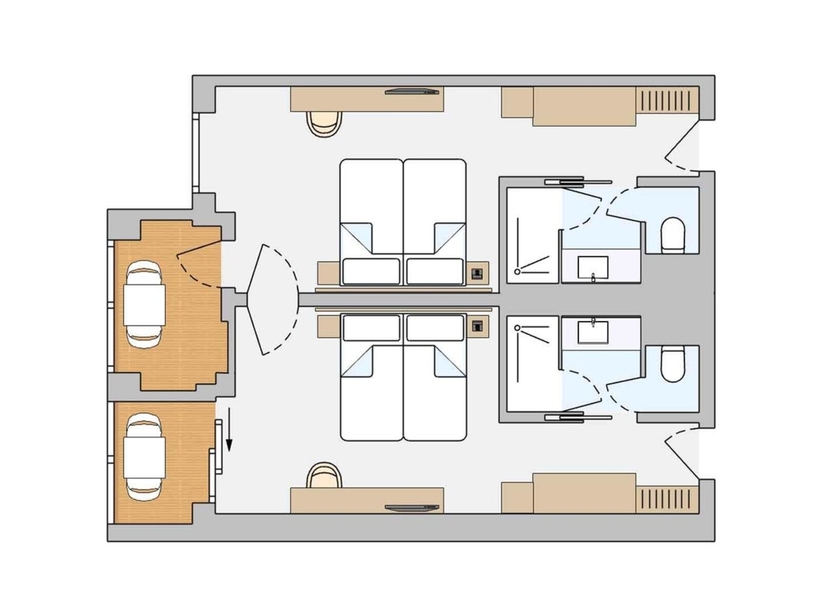Wohnbeispiel Family Double Room Classic Connecting Door („AI-generated“)