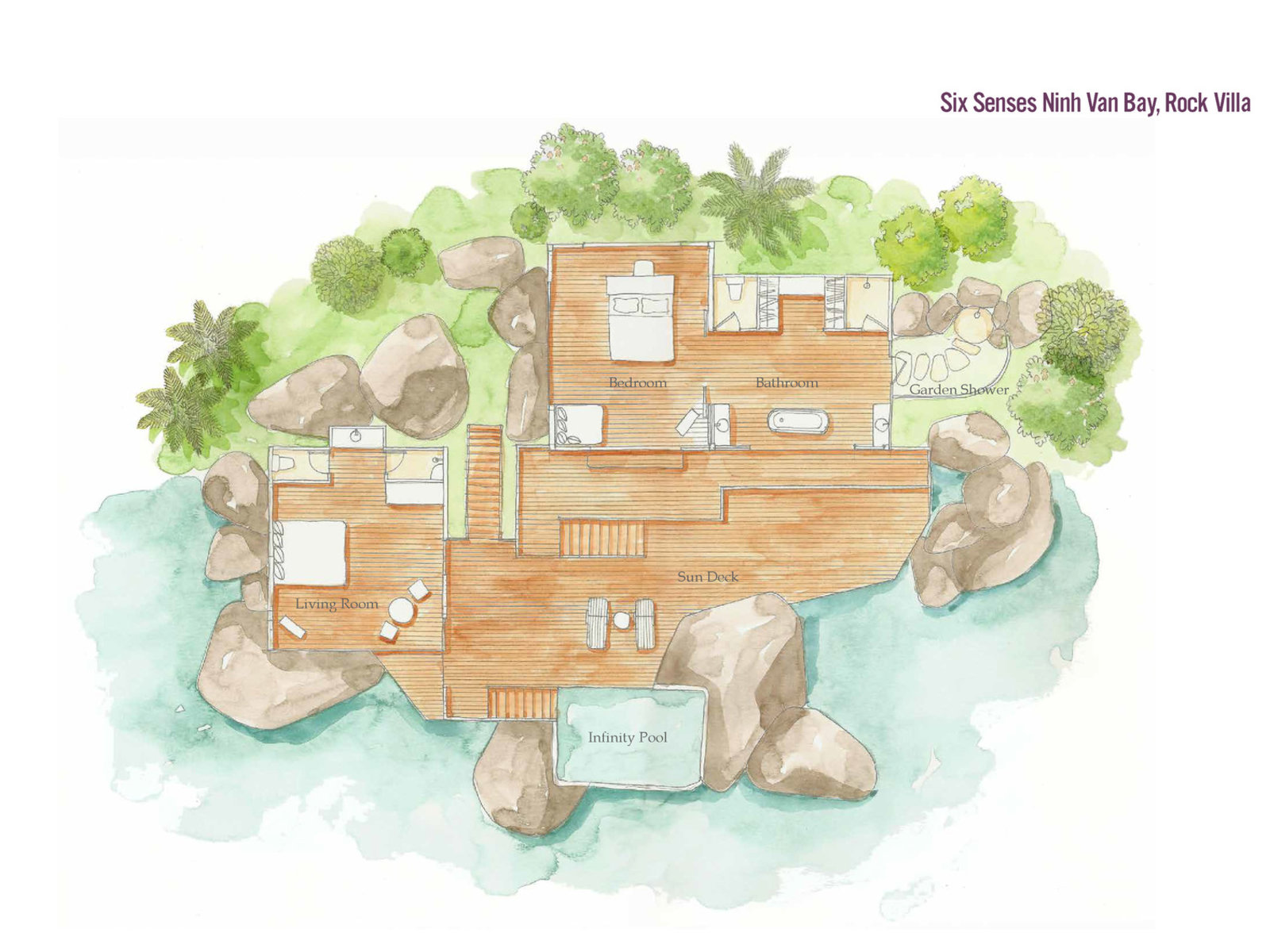 Wohnbeispiel Rock Pool Villa („AI-generated“)