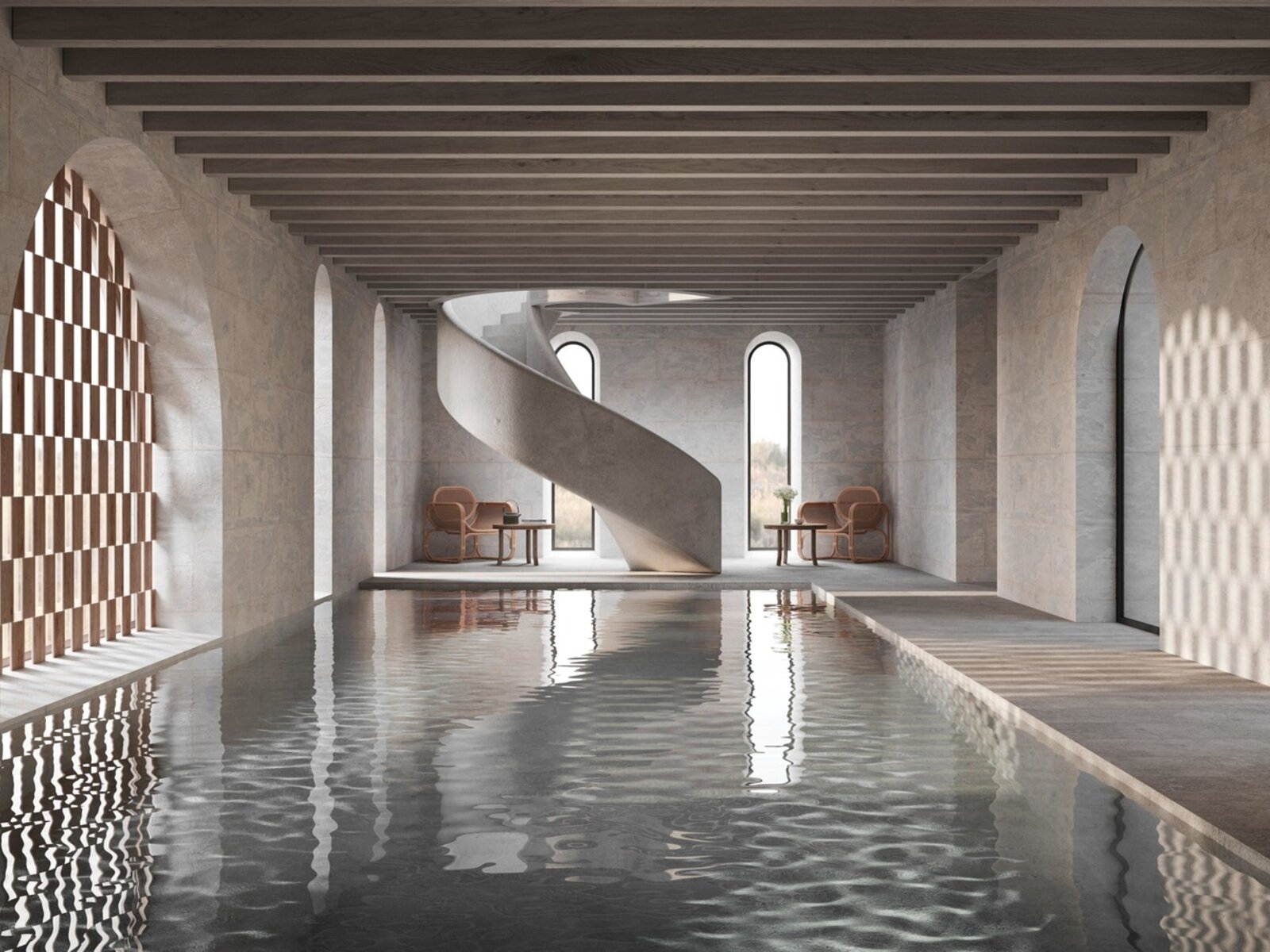 Well being indoor pool („AI-generated“)
