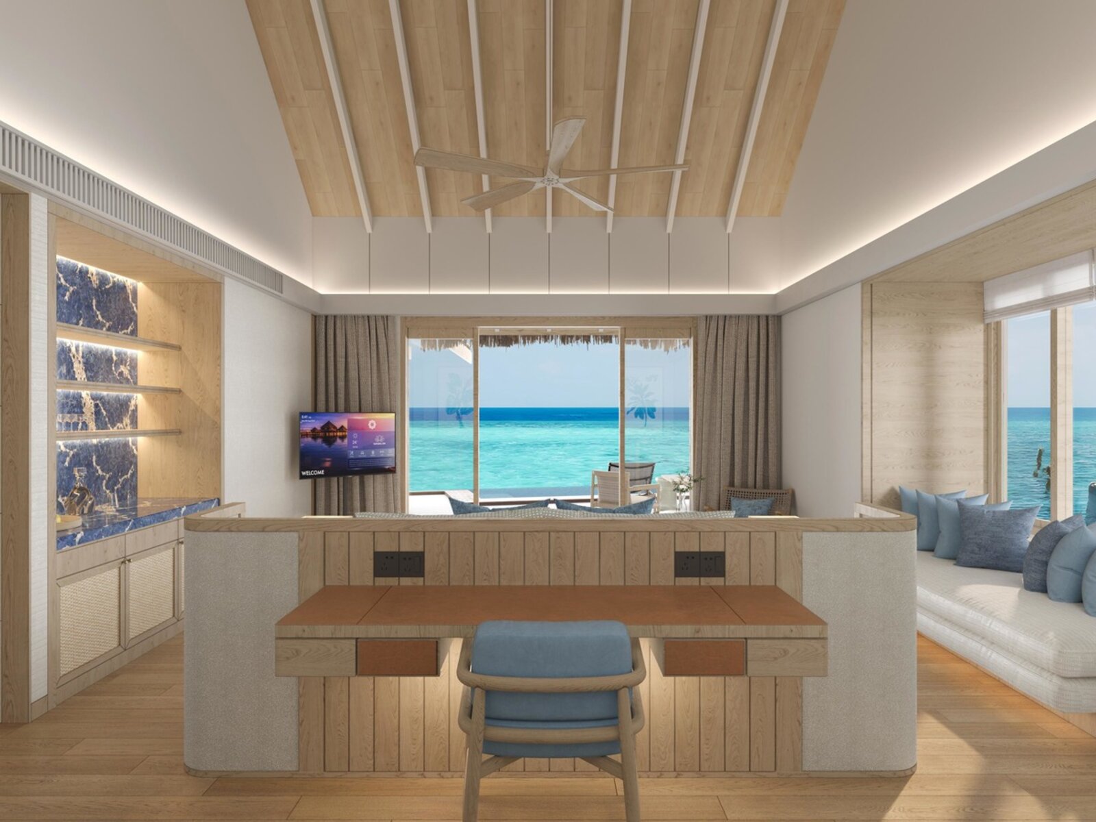 Wohnbeispiel Water Bungalow with Pool („AI-generated“)