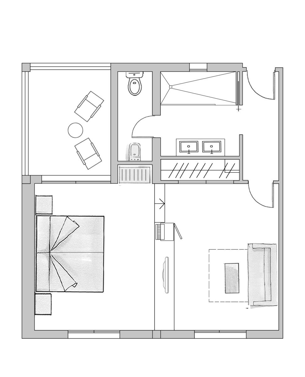 Wohnbeispiel Junior Suite (Sofa Bed) with Living Room